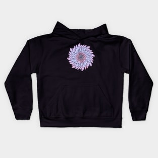 Purple Colored Floral Spiral Mandala Line Art Kids Hoodie